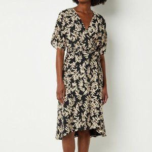 ba&sh Tabby Short Sleeve Floral Midi Wrap Dress Size 0